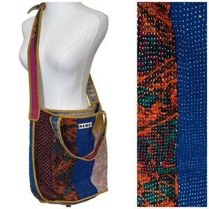 Namai Xoti II Patchwork Kantha Stitch Shoulder Bag Hobo Boho Multi Color